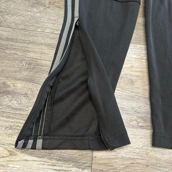 Adidas Climacool Black Gray Mens S 3-Striped Fleece Trackpants Jogger Tapered - Picture 3 of 14